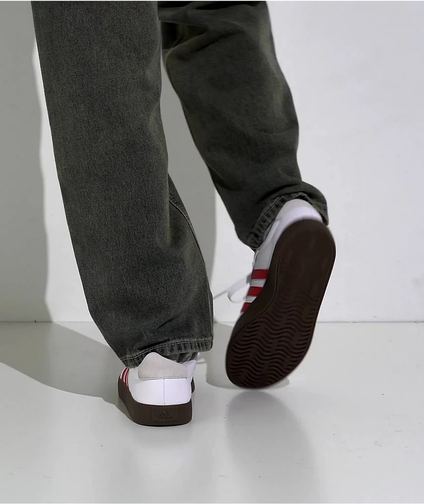 adidas VL Court 3.0 White & Scarlet Shoes