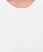 adidas White Crop Tank Top