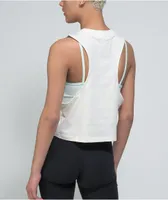 adidas White Crop Tank Top