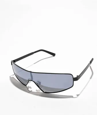 dime. Ventura Matte Black & Silver Polarized Sunglasses