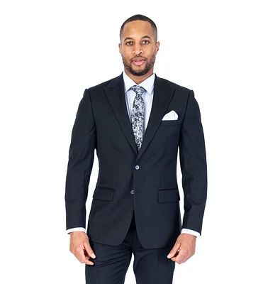 X-Fit Peak Lapel Stretch Suit - Black