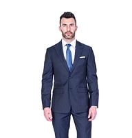X-Fit Textured Peak Lapel Stretch Suit - Navy