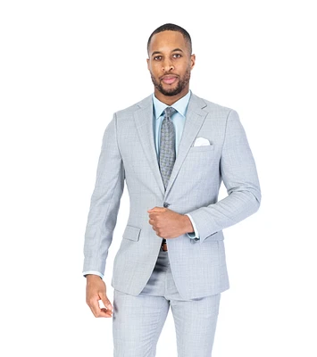 X-Slim Solid Stretch Suit - Silver