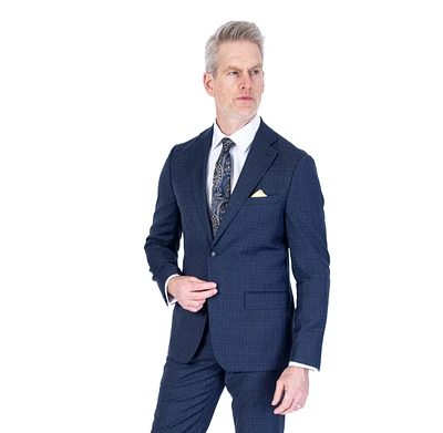 X-Slim MK Tonal CheckSuit - Navy w/ Blue