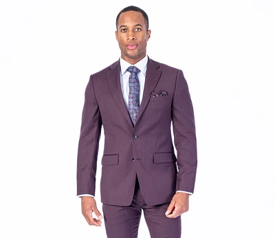 X-Slim Textured Suit - Burgundy