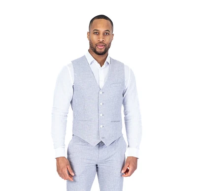 Linen Vest Separate - Light Grey