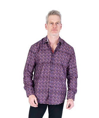 Paisley Print "Satorial" Shirt - Burgundy
