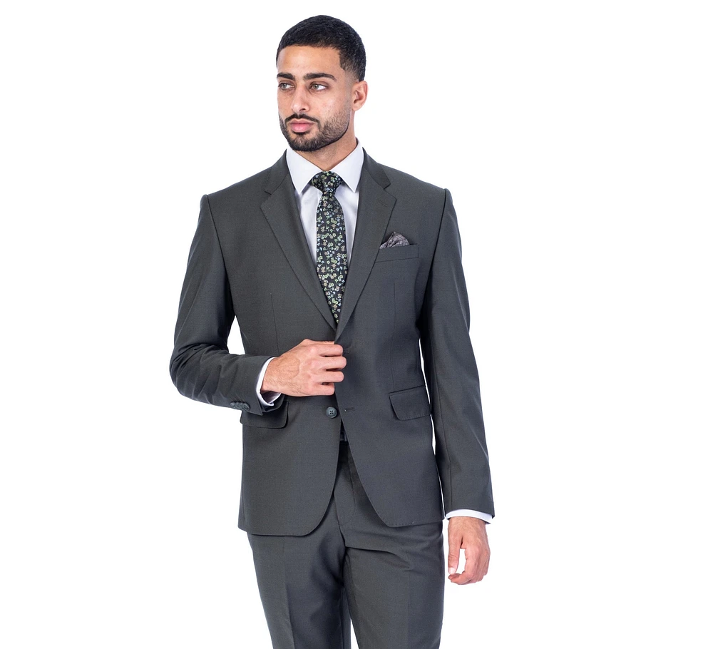 Extreme Slim European Wool Suit - Sage/Green