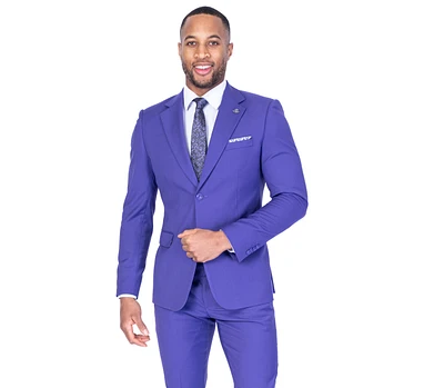 Modern Slim Fit Solid Suit - Purple