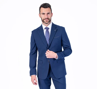 Modern Slim Fit Solid Suit - Blue