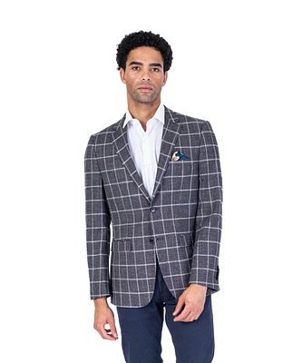 Large Plaid Blazer - Black
