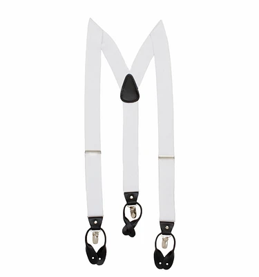 Stretch Adjustable Suspenders - White