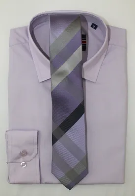 Kids Solid Dress Shirt - Lilac
