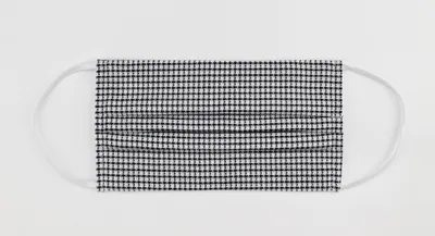 Mini Check Face Mask - White / Black