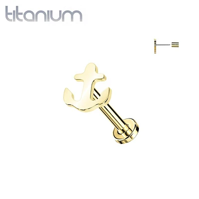 Implant Grade Titanium Gold PVD Anchor Threadless Push In Labret