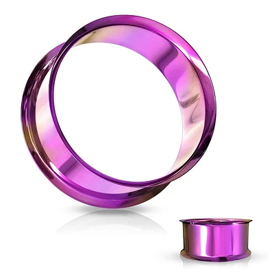 316L Surgical Steel High Polished PVD Double Flared Ear Gauges Tunnels