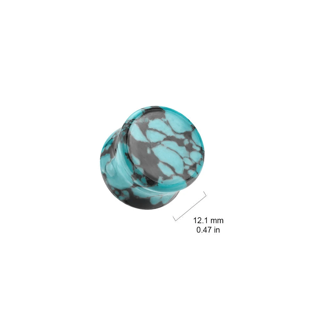 Organic Natural Black Teal Turquoise Double Flared Ear Plugs