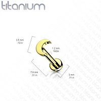 Internally Threaded Crescent Moon Black PVD Implant Grade Titanium Labret