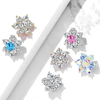 316L Surgical Steel White CZ Flower Micro Dermal Anchor Top