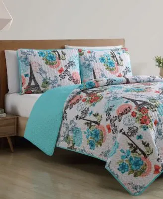 Vcny Home Eiffel Reversible 3 Pc. Quilt Set