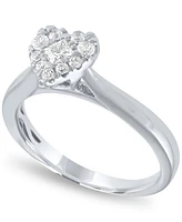 Diamond Heart Halo Ring (1/3 ct. t.w.) 14k White Gold