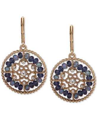 lonna & lilly Gold-Tone Crystal & Bead Openwork Drop Earrings