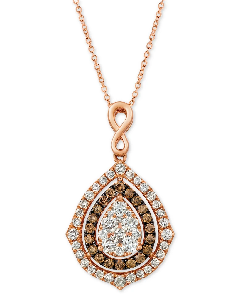 Le Vian Nude Diamonds & Chocolate Diamonds Fancy 18" Pendant Necklace (1-5/8 ct. t.w.) in 14k Rose, Yellow or White Gold