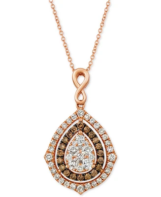 Le Vian Nude Diamonds & Chocolate Diamonds Fancy 18" Pendant Necklace (1-5/8 ct. t.w.) in 14k Rose, Yellow or White Gold