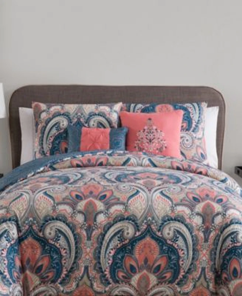 Vcny Home Casa Real Damask Reversible Comforter Sets