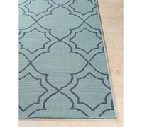 Closeout! Livabliss Alfresco Alf-9652 Aqua 8'9" Round Area Rug, Indoor/Outdoor