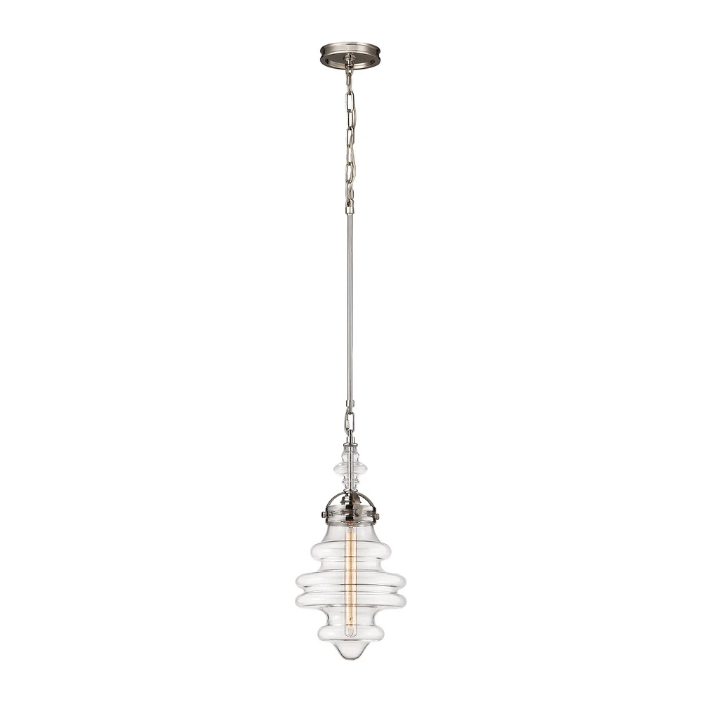 Gramercy 1 Light Pendant in Polished Nickel