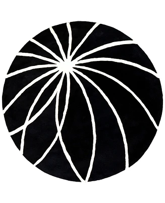 Livabliss Forum Fm-7072 Black 4' Round Area Rug