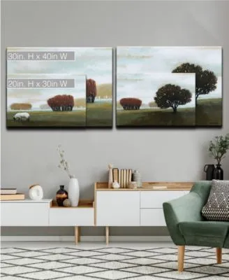 Ready2hangart Rain Abstract Blue Canvas Wall Art Collection