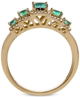 Sapphire (3/4 ct. t.w.) & Diamond (1/6 Ring 14k Gold (Also Available Ruby Emerald)