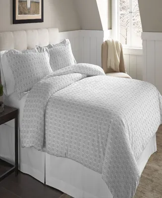 Pointehaven Fair Isle Superior Weight Cotton Flannel Duvet Cover Set, Twin/Twin Xl