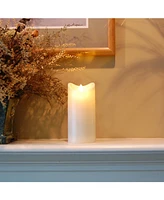 Lumabase 7" Cream Battery Operated Led Candle with Moving Flame