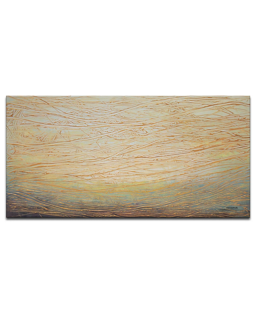 Ready2HangArt 'Metallic Waves' Abstract Canvas Wall Art - 24" x 48"