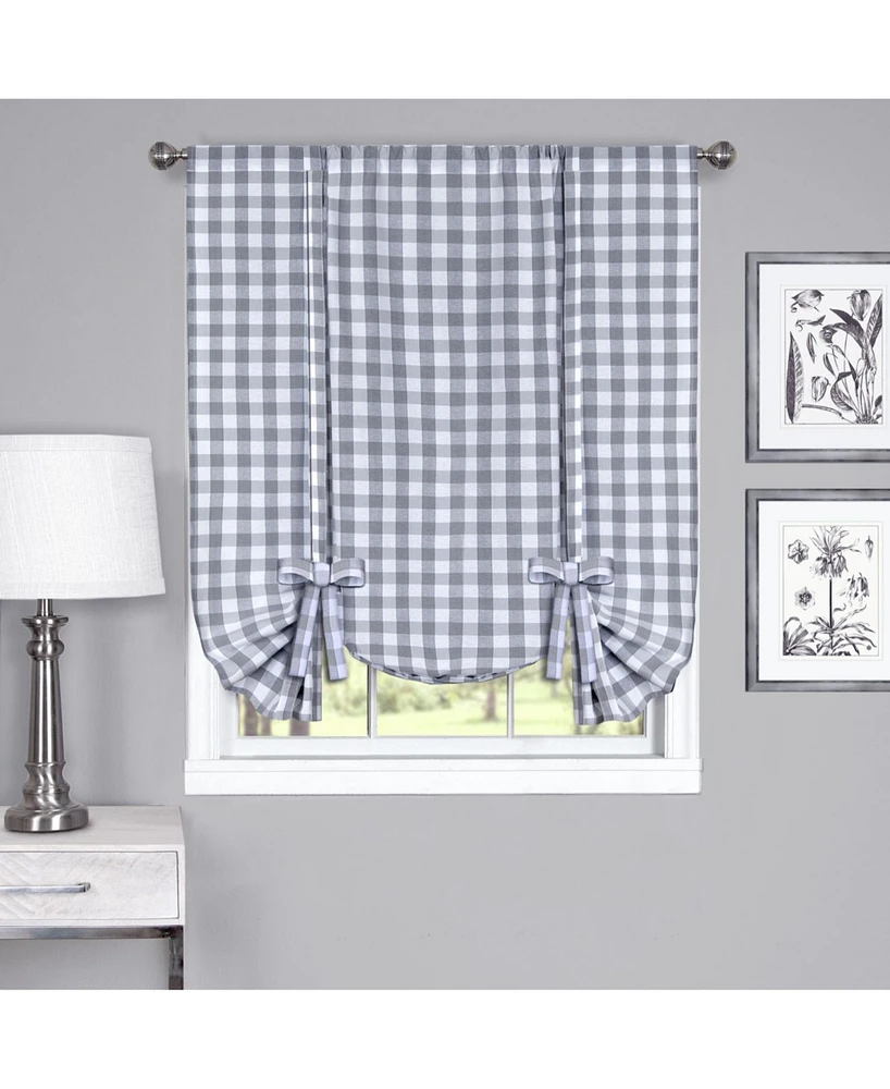 Achim Buffalo Check Window Tie Up Shade, 42" x 63"