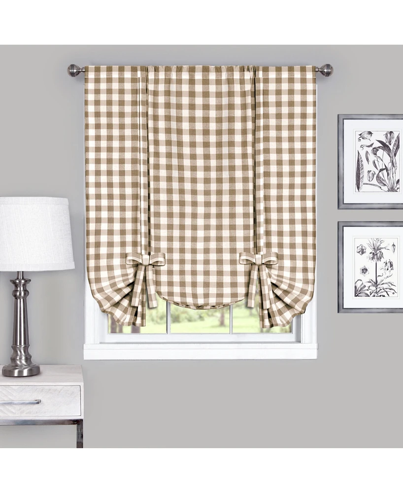 Achim Buffalo Check Window Tie Up Shade, 42" x 63"