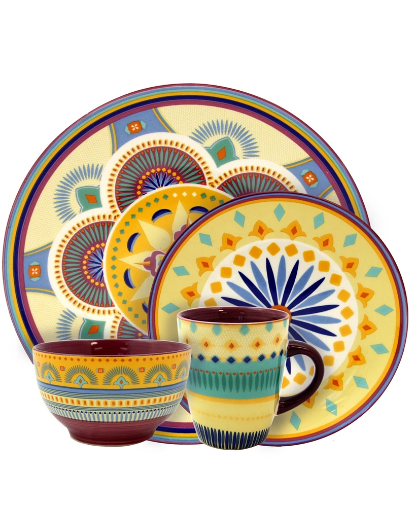 Elama Puesta De Sol 16 Pc. Dinnerware Set, Service for 4