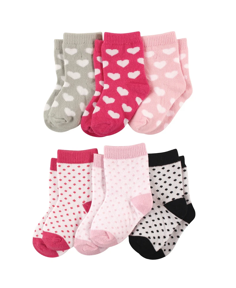 Luvable Friends Baby Girls Newborn Socks Set