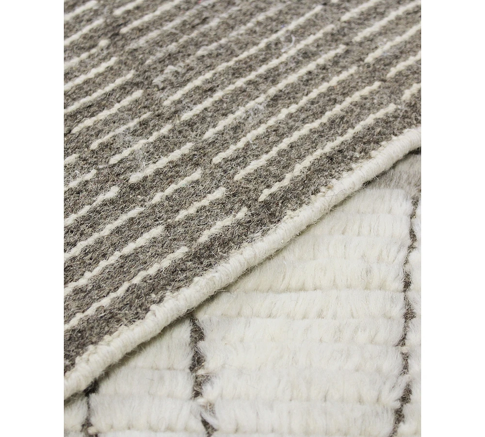 Bashian Natural Wool Nat-20 Ivory/Gray 3'6" x 5'6" Area Rug