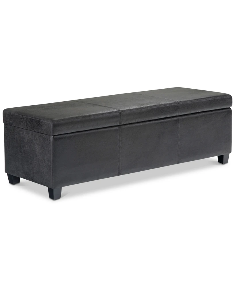 Avalon Contemporary Rectangle Storage Ottoman Bench
