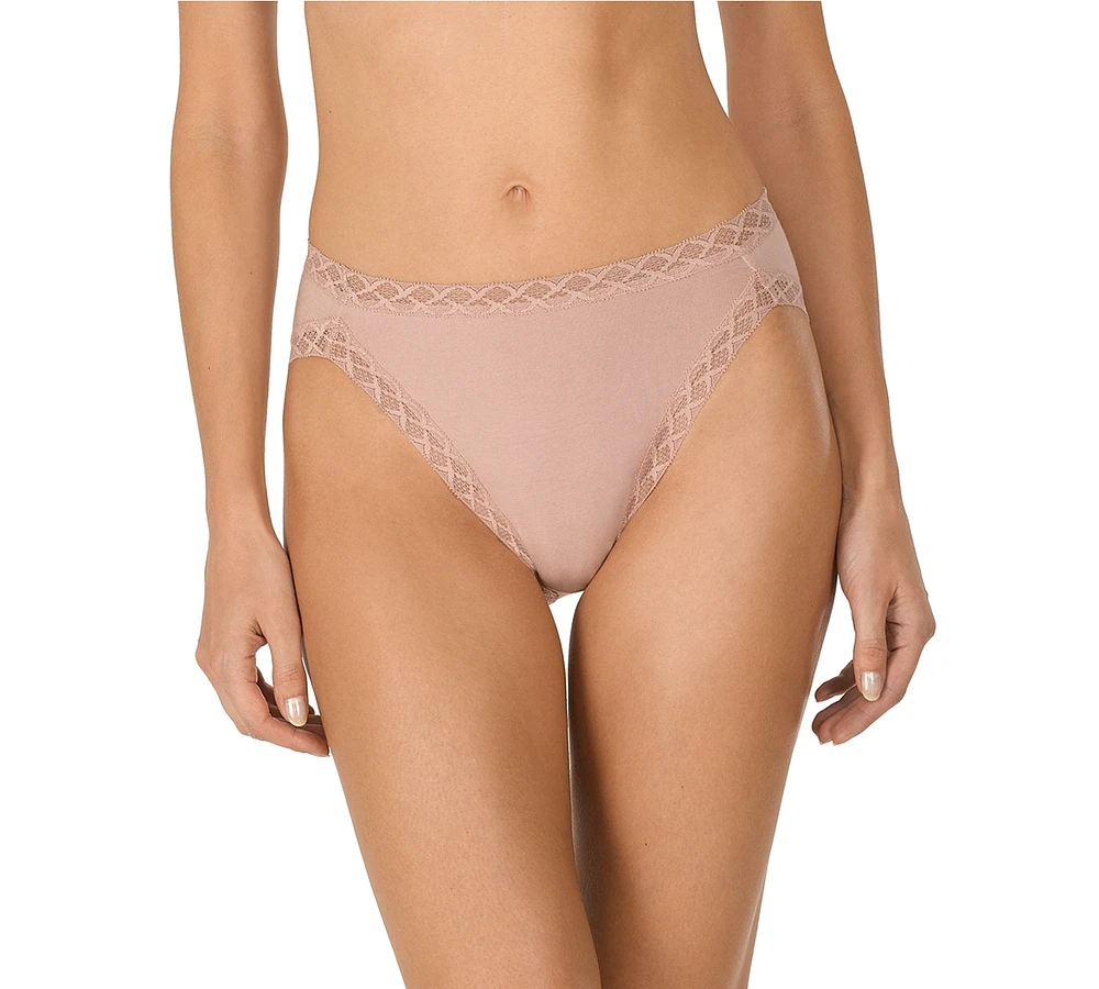 Natori Bliss Lace-Trim Cotton French-Cut Brief Underwear 152058