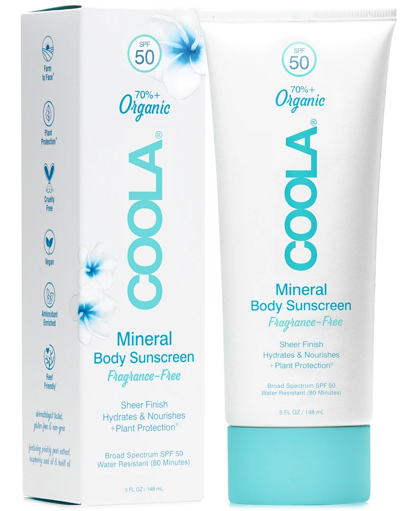 Coola Fragrance-Free Mineral Body Sunscreen Spf 50, 5-oz.