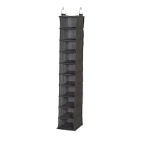 Household Essentials Gray Linen 10-Shelf Hanging Shoe Organizer