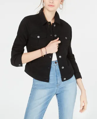 Tinseltown Juniors' Black High-Low Jean Jacket