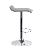 Leick Home Adjustable Swivel Stool with Chrome Base, Set of 2, Gray