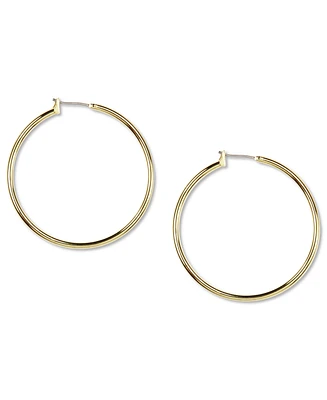 Anne Klein Gold-tone Thin Hoop Earrings, 1.6"