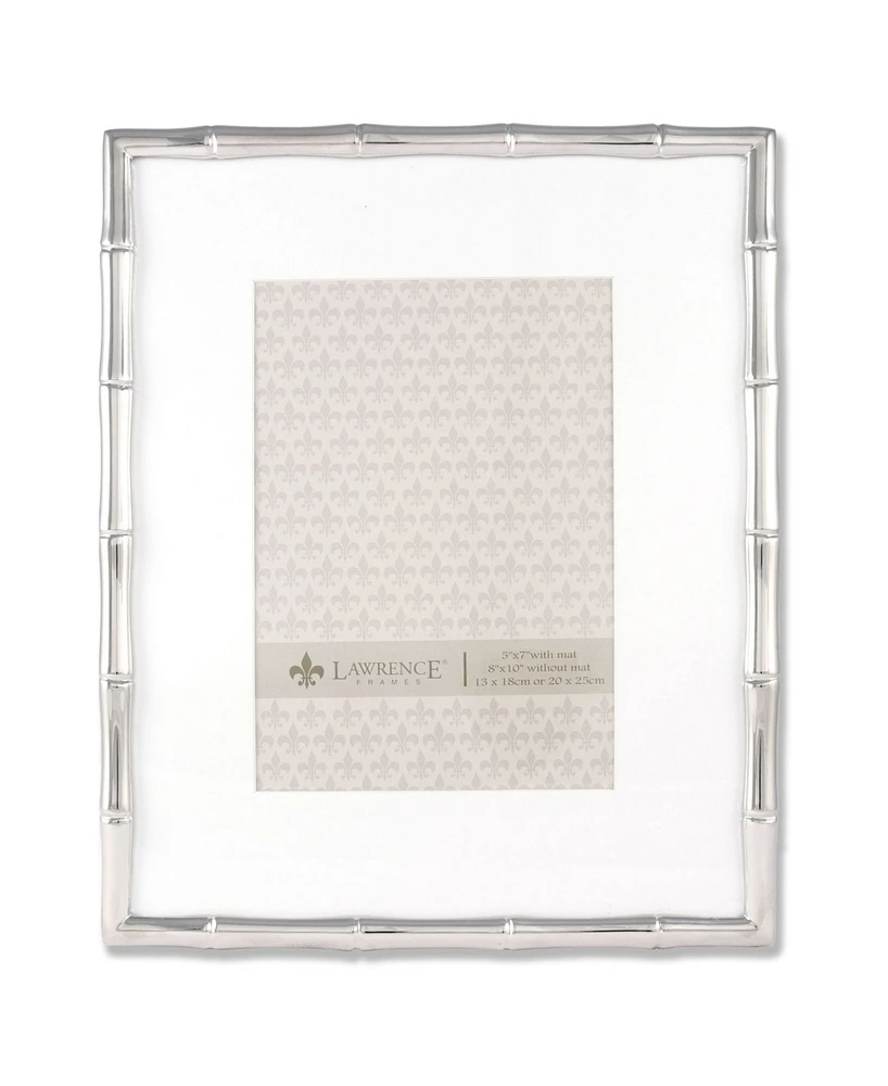 Lawrence Frames 710180 Silver Metal Bamboo 8x10 Matted For Picture Frame - 5" x 7"